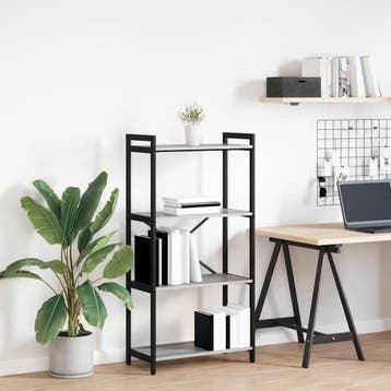 vidaXL Boekenplank 60 x 30 x 120 cm Bewerkt hout Grijs, Verzenden