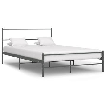 vidaXL Bedframe metaal grijs 160x200 cm, Huis en Inrichting, Slaapkamer | Bedden, Verzenden, Nieuw