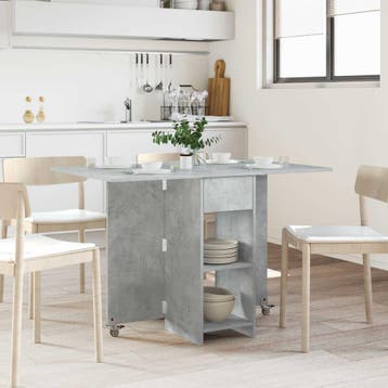 vidaXL Eettafel 115 x 70 x 75 cm Bewerkt hout Betongrijs, Huis en Inrichting, Verzenden, Nieuw