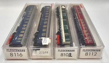 Fleischmann N - 8101, 8112, 8115, 8110 - Wagon de passagers, Nieuw