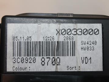Kilometerteller KM Volkswagen Passat O128651