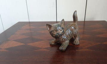 P. Chenet Foundry - Beeld, Kat - 8 cm - Brons, Antiquités & Art