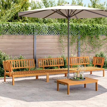 vidaXL 4-delige Loungeset pallet massief acaciahout, Verzenden