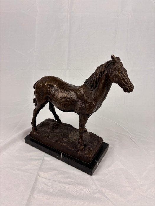 sculptuur, Stehendes Pferd - 26.5 cm - Brons, Marmer, Antiek en Kunst, Curiosa en Brocante