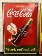 Emaille bord - Twee Coca Cola emaille reclameborden -
