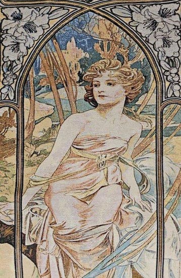 Set tapijten van Alphonse Mucha La Giornata - 100x45 elk -