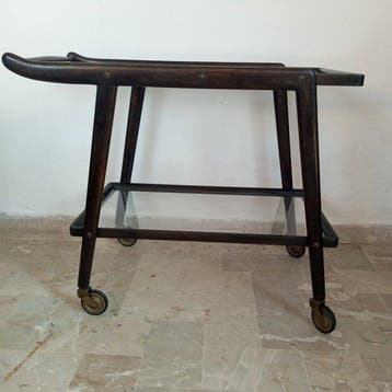 Cesare Lacca - Serveerwagen - Hout, Glas, Metaal - Vintage