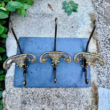 Set kapstokhaken (3) - Verguld messing - Barok