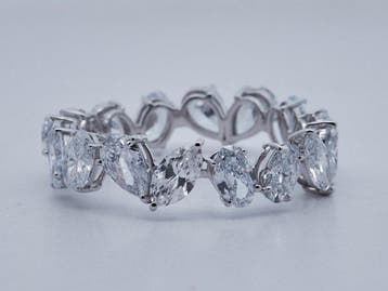 Zonder minimumprijs - Ring - 14 karaat Witgoud - 3.32ct. tw.