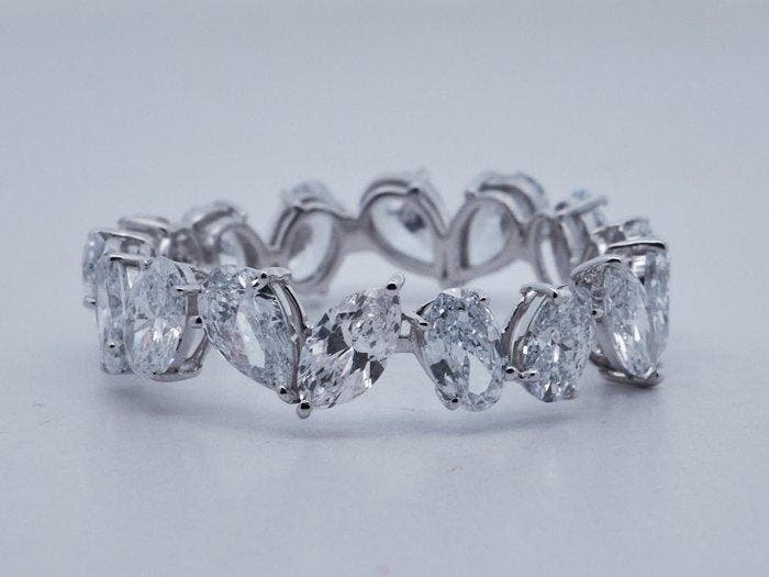 Zonder minimumprijs - Ring - 14 karaat Witgoud - 3.32ct. tw., Bijoux, Sacs & Beauté, Bagues