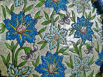 Plateau - Décoration en relief polychrome émaillé - Émail,