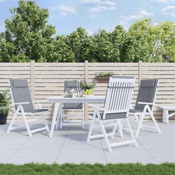 vidaXL Stoelkussens 6 st hoge rug oxford stof grijs, Verzenden