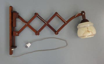 Schaarlamp - Harmonicalamp, Wandlamp - Hout, Glas