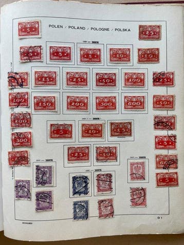 Polen 1918/1963 - Verzameling in een Schaubek Album, Gestempeld