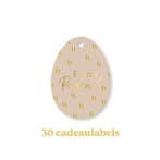 30x Cadeaulabel - VROLIJK PASEN - Beige - goudfolie - paa..., Ophalen of Verzenden, Nieuw