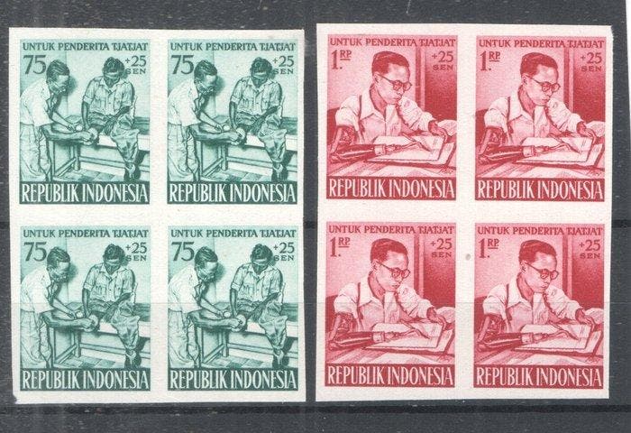 Nederlands-Indië 1957 - Hulp aan invaliden - Ongetande, Postzegels en Munten, Postzegels | Nederland