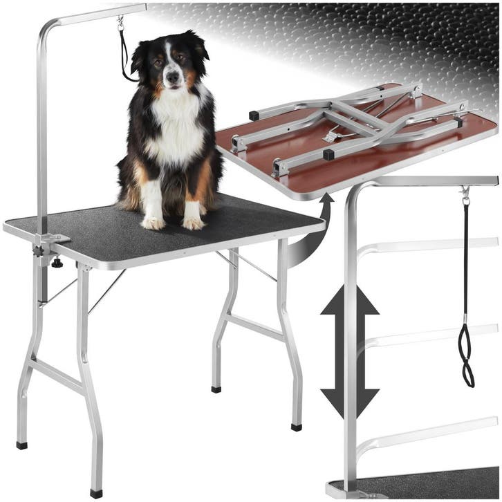 Trimtafel met lus - zwart / grijs, Dieren en Toebehoren, Honden-accessoires, Verzenden