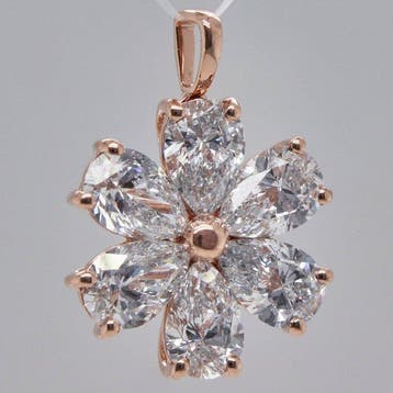 Zonder minimumprijs - Hanger - 14 karaat Roségoud - 2.21ct.