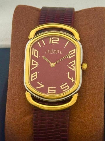 Hermès - Zonder minimumprijs - Ralleye Vintage Burgundy Dial, Bijoux, Sacs & Beauté