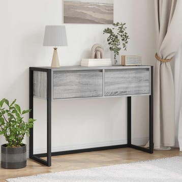 vidaXL Bijzettafel Grijs Sonoma 100 x 36 x 75 cm Bewerkt, Huis en Inrichting, Tafels | Bijzettafels, Verzenden, Nieuw