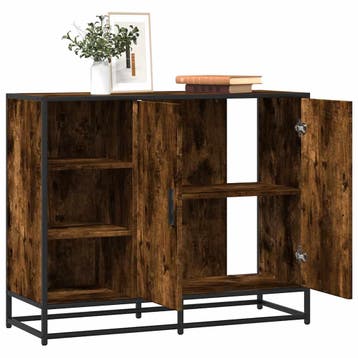 vidaXL Dressoir 92x35x76 cm bewerkt hout gerookt, Maison & Meubles, Verzenden