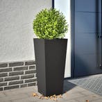 vidaXL Plantenbak 35x35x75 cm staal zwart, Verzenden, Nieuw