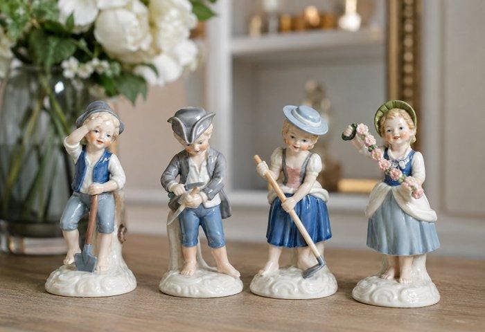 Goebel - Beeldje - Boerenkinderen (4) - Porselein, Antiek en Kunst, Antiek | Glaswerk en Kristal