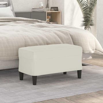 vidaXL Bankje 70x35x41 cm fluweel crèmekleurig, Verzenden, Nieuw