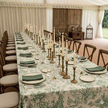 AA192 - Exclusieve Toile de Jouy Mintgroen - Meubelstof -