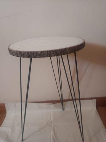 Bijzettafel - Hout, Aluminium - hout en aluminium