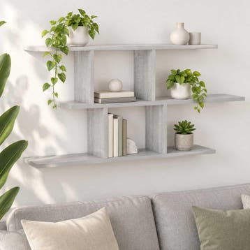 vidaXL Wandplank Grijs Sonoma 100 x 17 x 45,5 cm Bewerkt, Verzenden, Nieuw