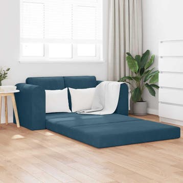 vidaXL Slaapbank / zetel Blauw 148 x 71 x 83 cm Fluweel, Verzenden, Nieuw
