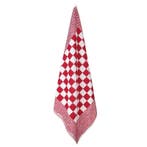 Handdoeken Rood En Witte Blok 52x55cm Katoen - Treb Towels, Verzenden, Theedoek of Handdoek