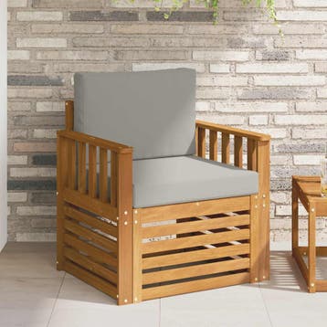 vidaXL Buiten bank set Massief Acacia Hout en Polyester, Tuin en Terras, Verzenden, Nieuw