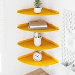 vidaXL Zwevende plank met plank 4 pcs Mosterdgeel 30 x 30 x, Verzenden, Nieuw