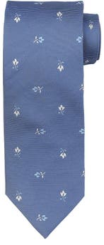 Suitable Stropdas Zijde Bloem Blauw maat  Heren, Verzenden