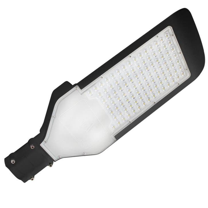 Waterdichte 100W Aluminium LED Straatlamp in Mat Zwart - Hel, Tuin en Terras, Buitenverlichting, Nieuw, Verzenden