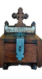 Eikenhouten Offerblok - 46 cm - bois de chêne - 1850-1900