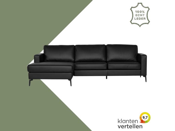 Leren hoekbank Match - 2.5-zits arm rechts + Longchair arm, Antiek en Kunst, Antiek | Meubels | Stoelen en Sofa's, Ophalen of Verzenden