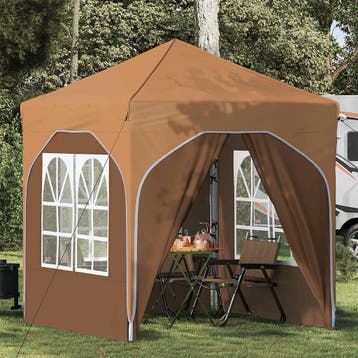 vidaXL Pop-up Feesttent 192 x 192 x 245 cm Beige, Verzenden