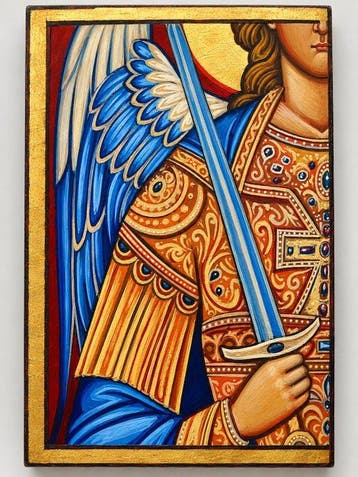 M. Palumbo (XX) - Icona Sacra San Michele Arcangelo, Antiek en Kunst