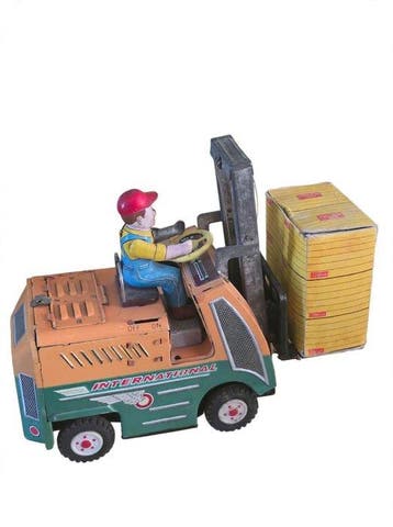 Zeldzame Vintage Blikken Heftruck INTERNATIONAL - ABC Toys
