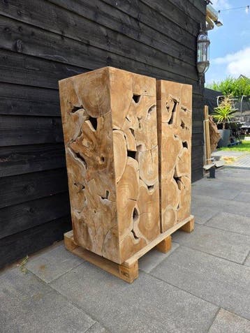 Tree Slice Design - Voetstuk - Hout - Set XL-pedestals