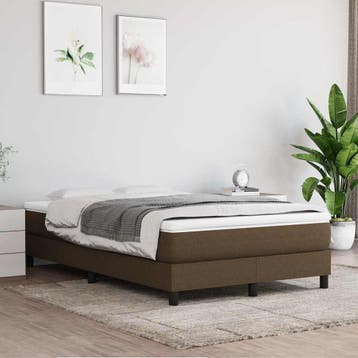 vidaXL Boxspring bed 120x200 cm stof donkerbruin, Verzenden