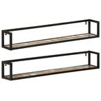 vidaXL Wandschappen 2 st 110x17x17 cm massief gerecycled, Verzenden, Nieuw