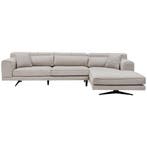 Sofa Rechtshandig Beige Evila Originals - Hoekzetel - Outlet, Verzenden, 300 cm of meer, Zo goed als nieuw, Stof