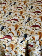 Nappe imprimée doiseaux sauvages pour grandes tables. -, Antiek en Kunst, Antiek | Tapijten, Tafelkleden en Textiel
