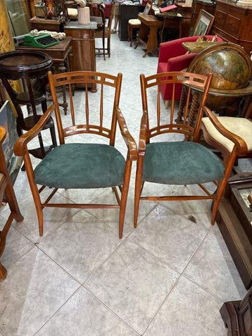 Fauteuil (2) - Kersenhout, Alcantara