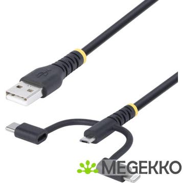StarTech.com 1m Robuuste USB Multi Oplaadkabel, USB naar, Verzenden