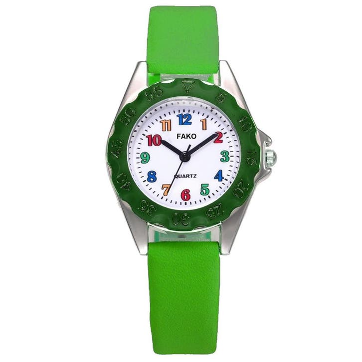 Fako - Kinderhorloge - Regenboog - Ø 32mm - Groen, Bijoux, Sacs & Beauté, Montres | Enfants, Envoi